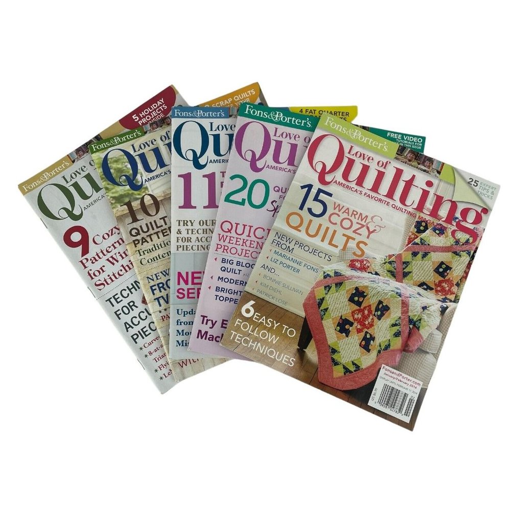 Fons & Porter Love of Quilting Magazines 2014/2015 Lot‎ of 5